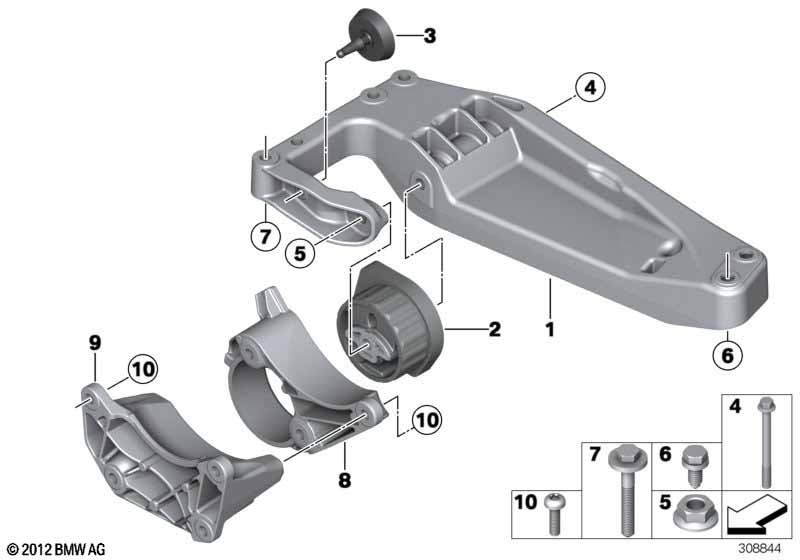 Genuine BMW 22316874818 F15 F16 F25 Transmission Mounting Bracket, Rear (Inc. X5 25d, X3 18d & X6 35i) | ML Performance UK Car Parts