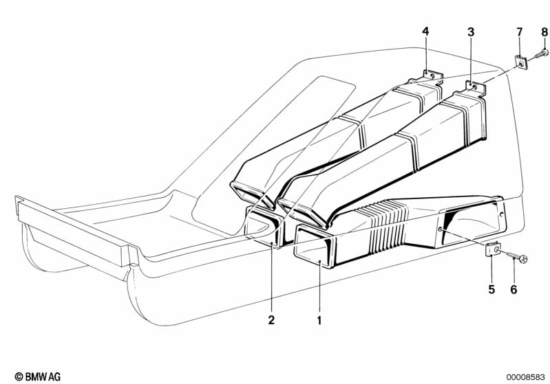 Rear heater duct