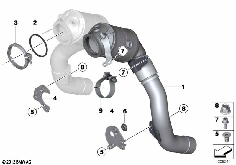 Genuine BMW 18327645441 F12 F01 F06 Exch Catalytic Converter Close To Engine ZYL.5-8 (Inc. X5 50iX 4.4, 650iX 4.4 & 550iX 4.0) | ML Performance UK Car Parts