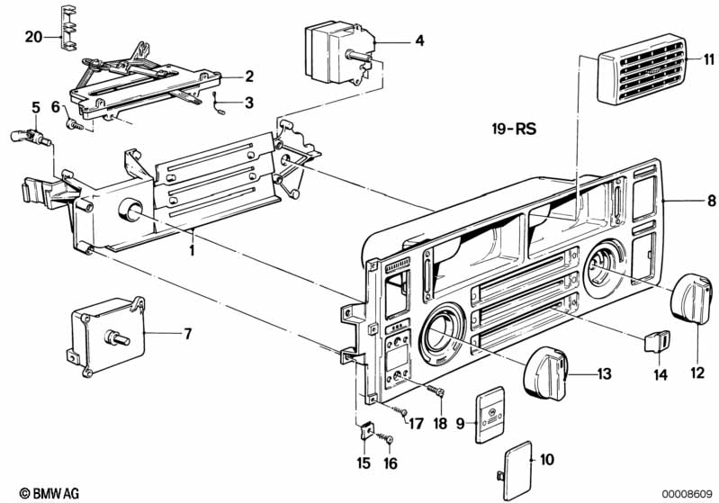 Genuine BMW 64111369615 E24 Operating Lever (Inc. M635CSi) | ML Performance UK Car Parts