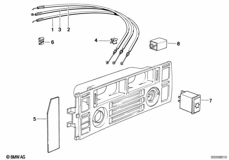 Bowden cable/switch air conditioning