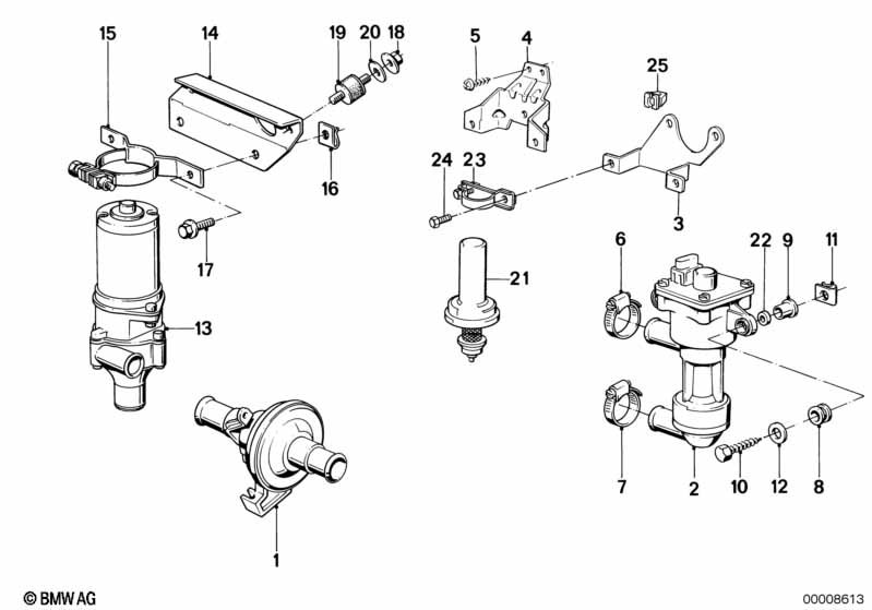 Heater-air cond.syst.-water valve/pump