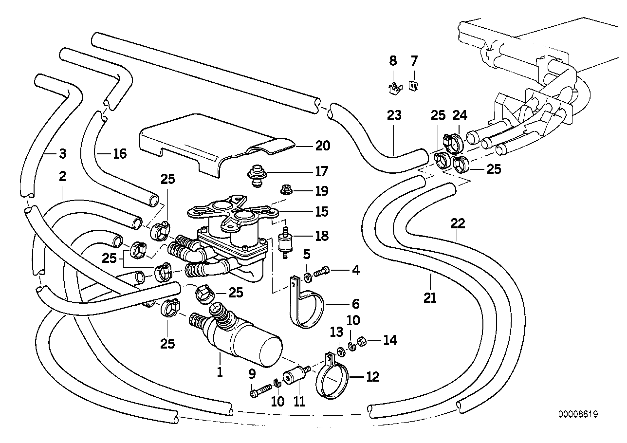 Genuine BMW 64211384763 E34 E32 Hose F Additional Water Pump/Water Valve (Inc. 525ix, 520i & 730iL) | ML Performance UK Car Parts