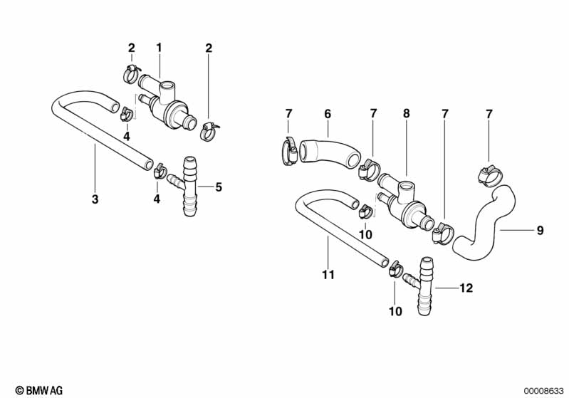 Additional thermostat/water hose