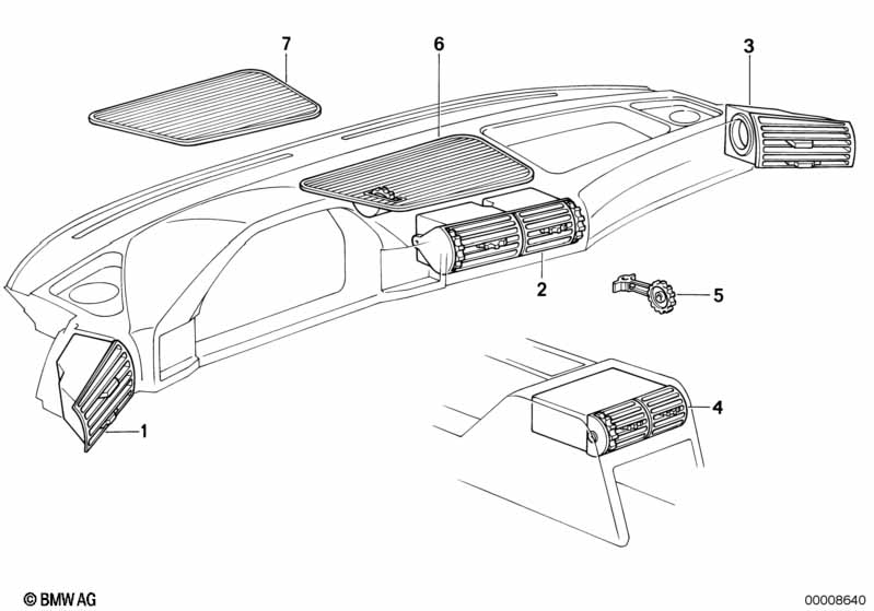 Genuine BMW 64222236447 E34 Fresh Air Grille Center (Inc. M5 & M5 3.6) | ML Performance EU Car Parts