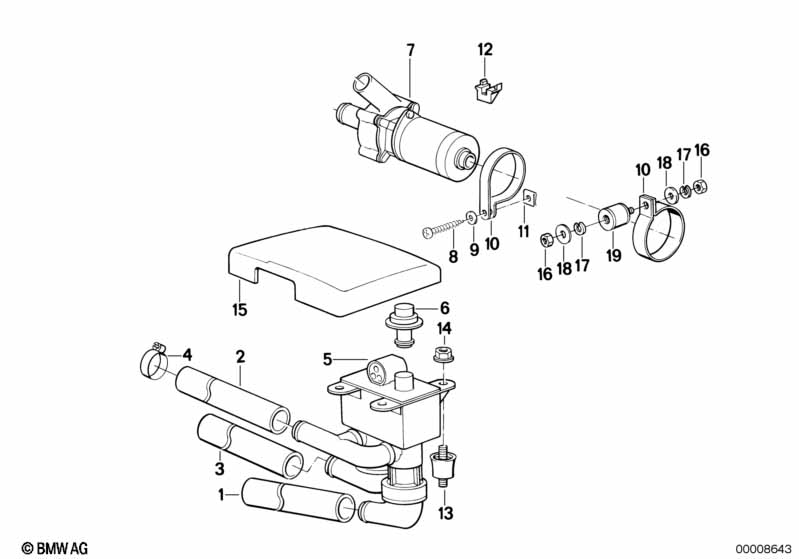 Genuine BMW 64211388933 E32 Hose F Water Valve And Right Radiator SERVICE (Inc. 750iL) | ML Performance UK Car Parts