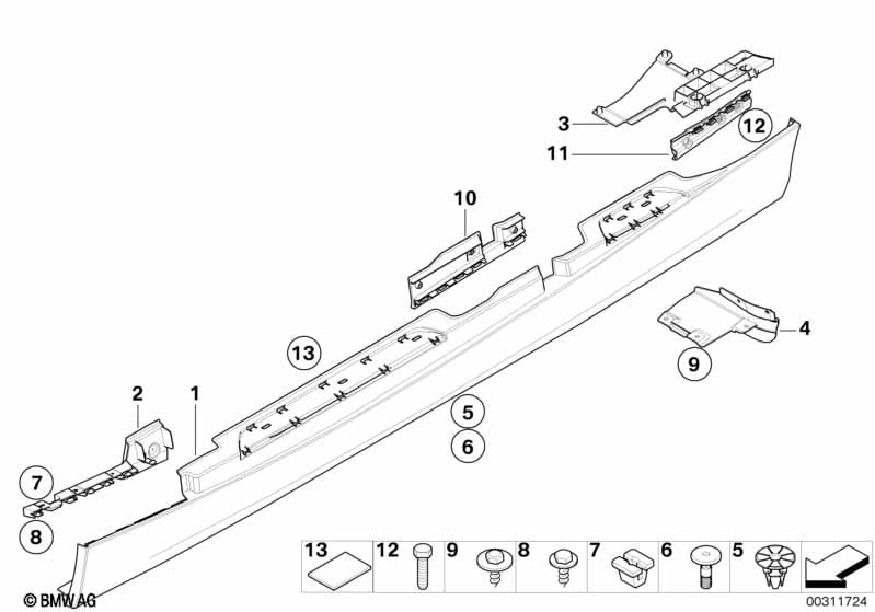 Cover door sill / wheel arch