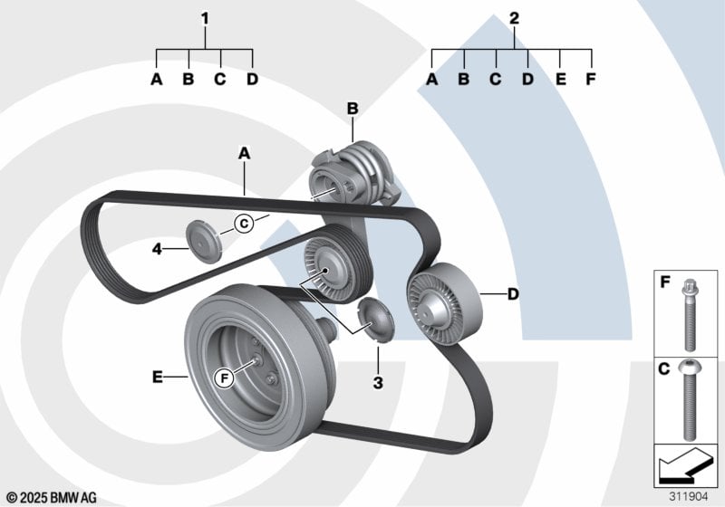 Rep. kit, drivebelt assembly,Value Line