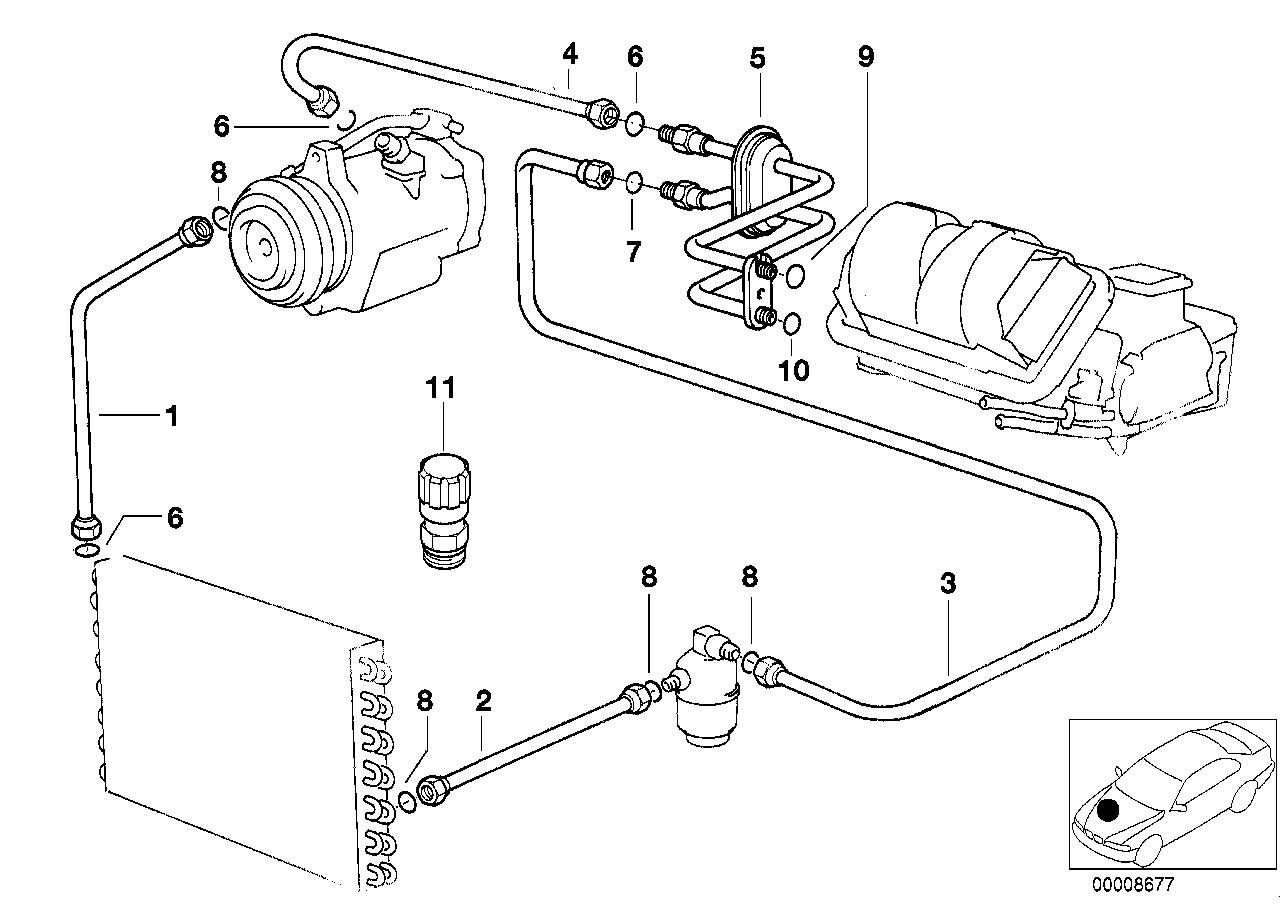 Genuine BMW 64538363442 E36 Suction Pipe Evaporator-Compressor (Inc. Z3 2.8, 320i & 323i) | ML Performance UK Car Parts