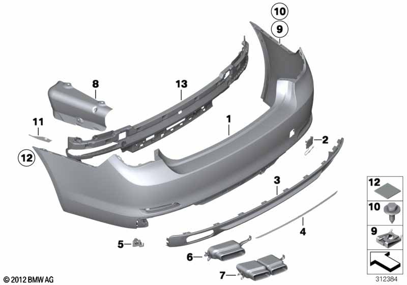 Genuine BMW 51127209924 Bumper Trim Panel, Primed, Rear (Inc. 750LiS, 760LiS & Alpina B7LX) | ML Performance EU Car Parts