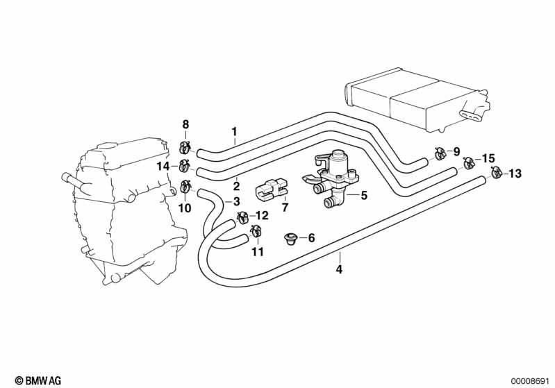 Genuine BMW 64218390215 E36 Hose F Engine Inlet And Heater Radiator (Inc. 318ti) | ML Performance UK Car Parts