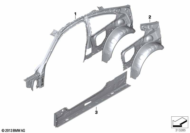 Side frame section, inner