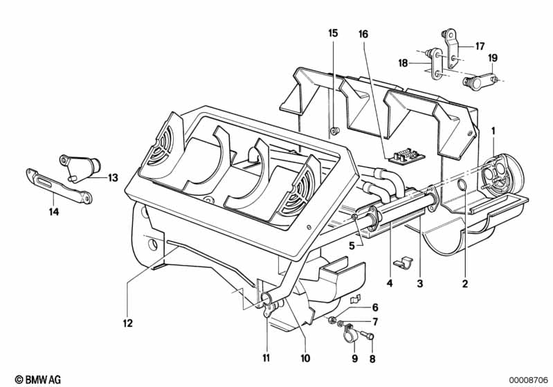 Heater radiator/mounting parts