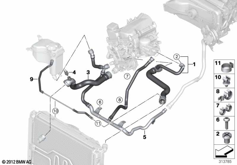 Cooling system coolant hoses