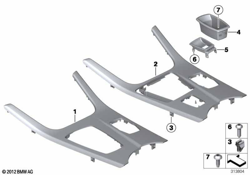 Decor trims, centre console