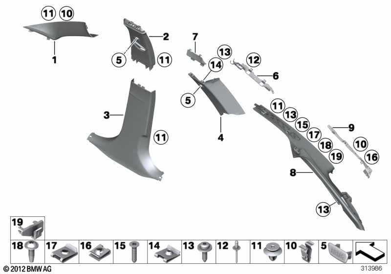 Trim panel A- / B- / C- / D-Column