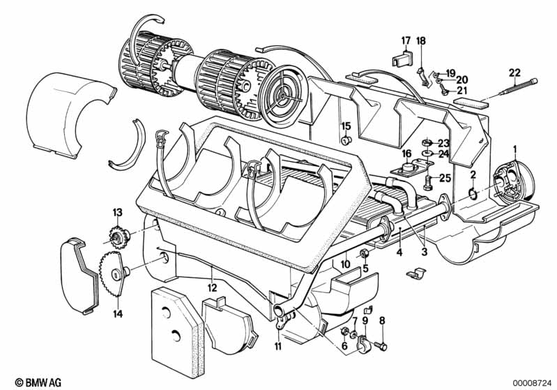 Heater radiator/mounting parts