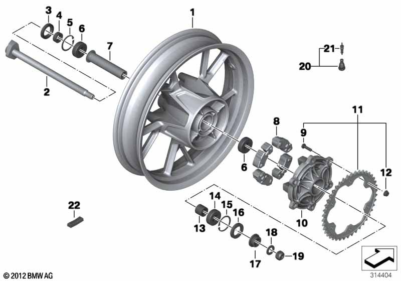 Cast rim, rear