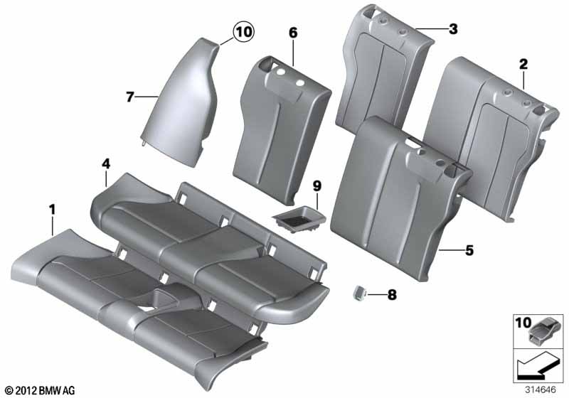 Genuine BMW 52207334340 F32 F21 Oddments Tray OYSTER (Inc. 420i, 114d & M135iX) | ML Performance EU Car Parts