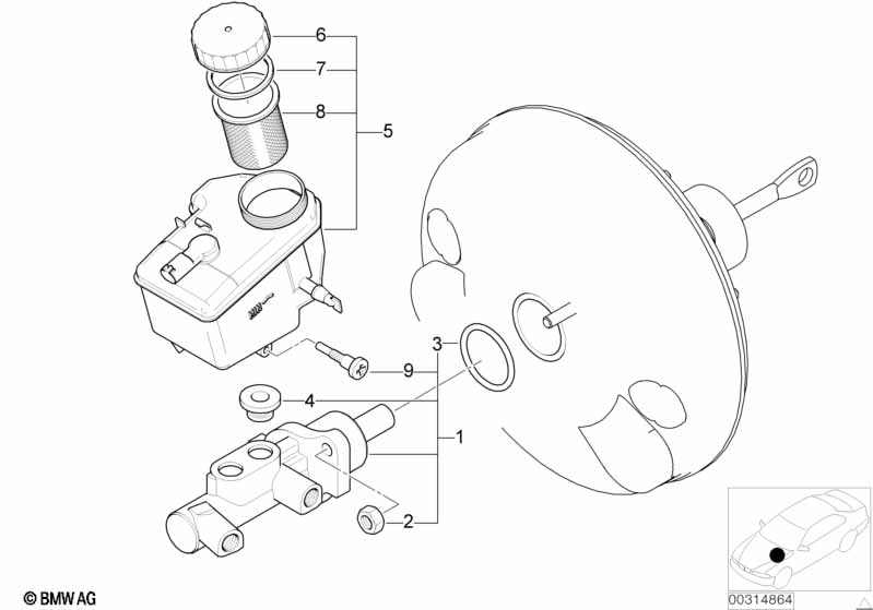Genuine BMW 34316751442 E46 Brake Master Cylinder (Inc. 330xd, 325xi