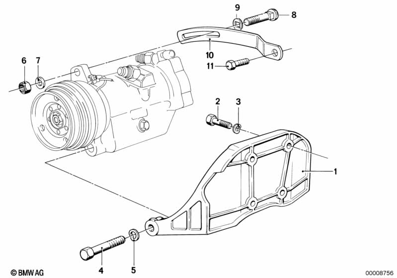 Climate compressor mounting parts