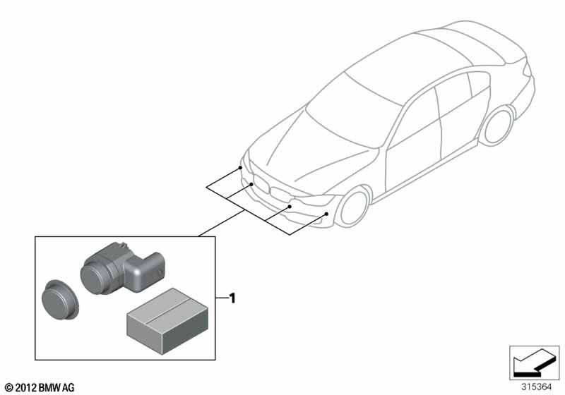 Install.kit, Park Distance Control,front
