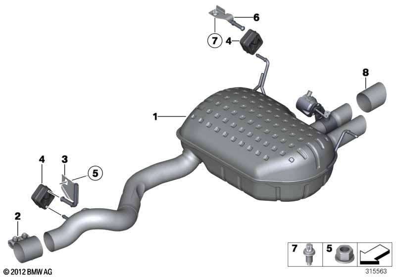 Genuine BMW 18307618683 E84 E89 Tailpipe End Piece, Alu-Look (Inc. X1 20iX, X1 16i & X1 28i) | ML Performance EU Car Parts