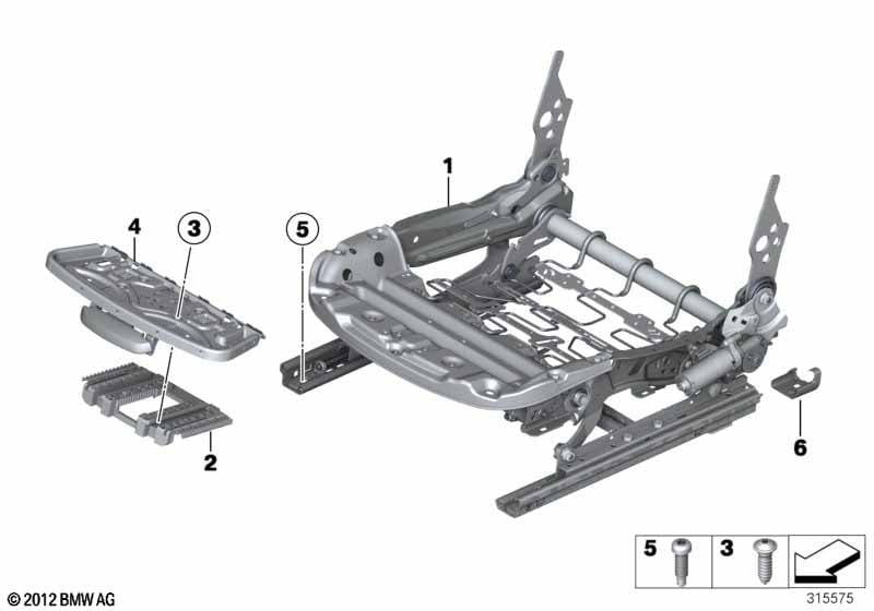 Seat, front, seat frame, electric