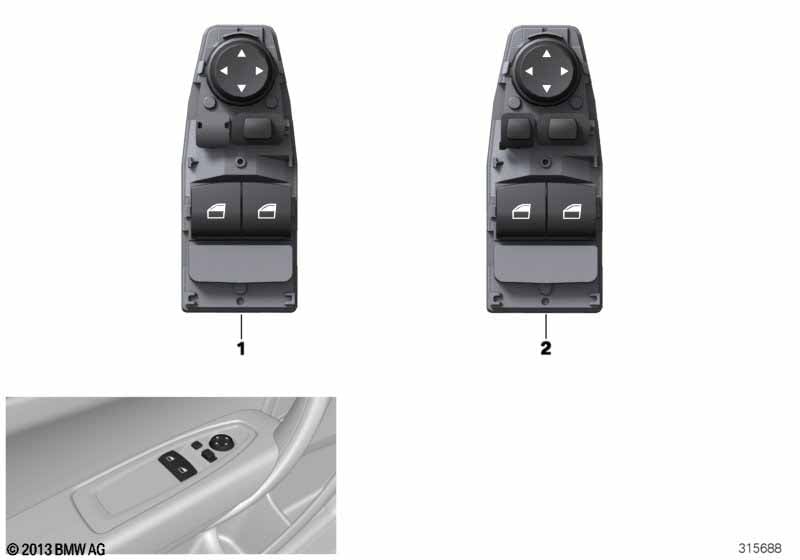 Window lifter switch, driver's side