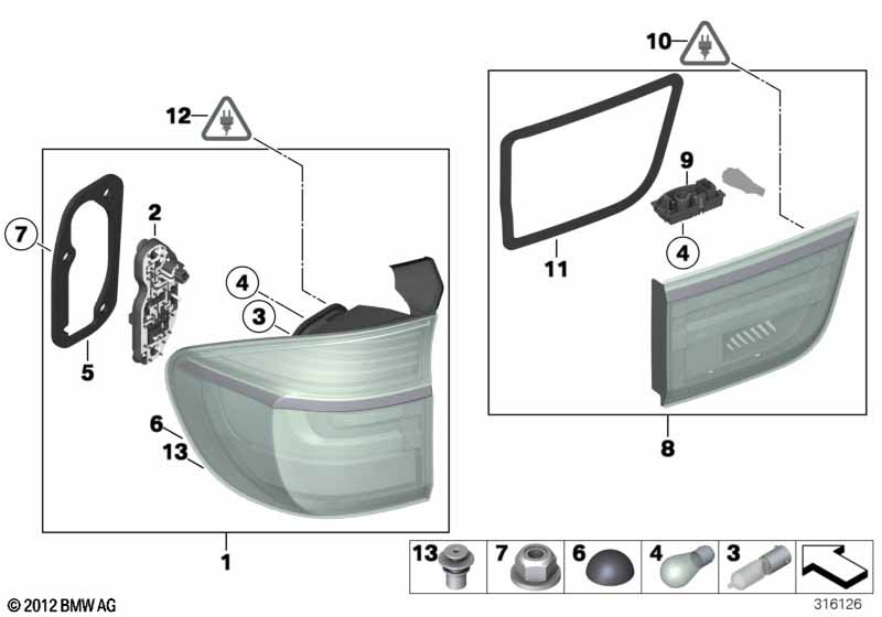 Genuine BMW 63217262578 E70 Seal, Rear Light, Side Panel Right (Inc. X5 M) | ML Performance UK Car Parts
