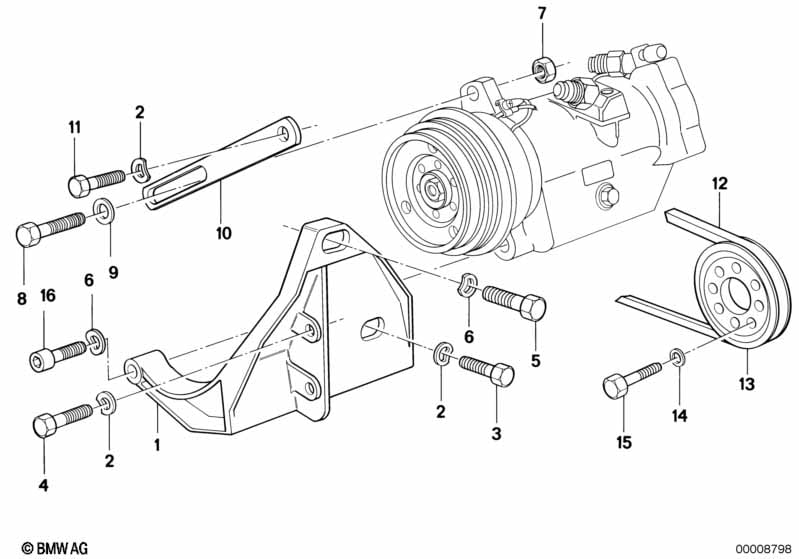 Attaching parts compressor