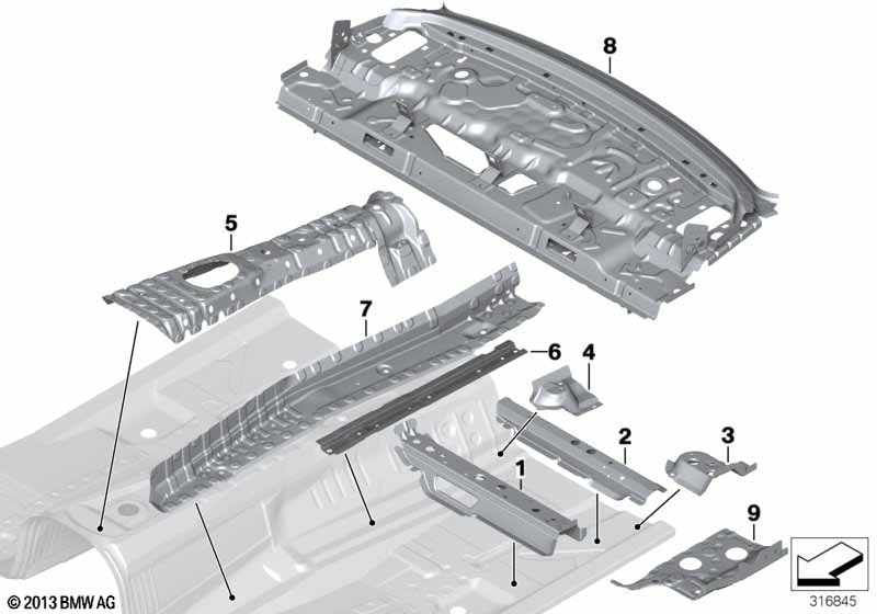 Partition trunk/Floor parts
