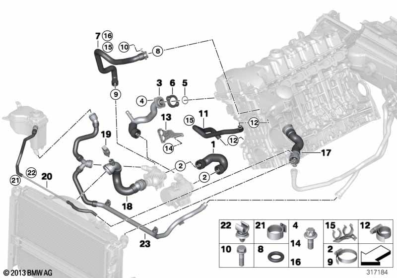 Cooling system coolant hoses