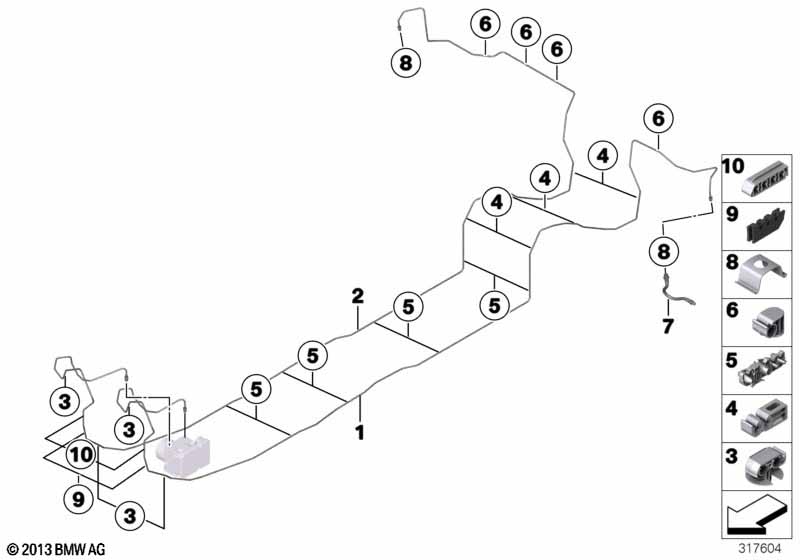 Brake pipe rear