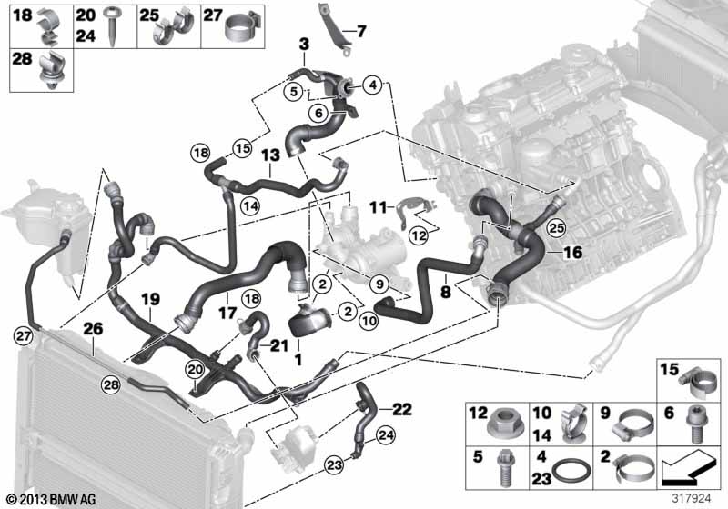Cooling system coolant hoses