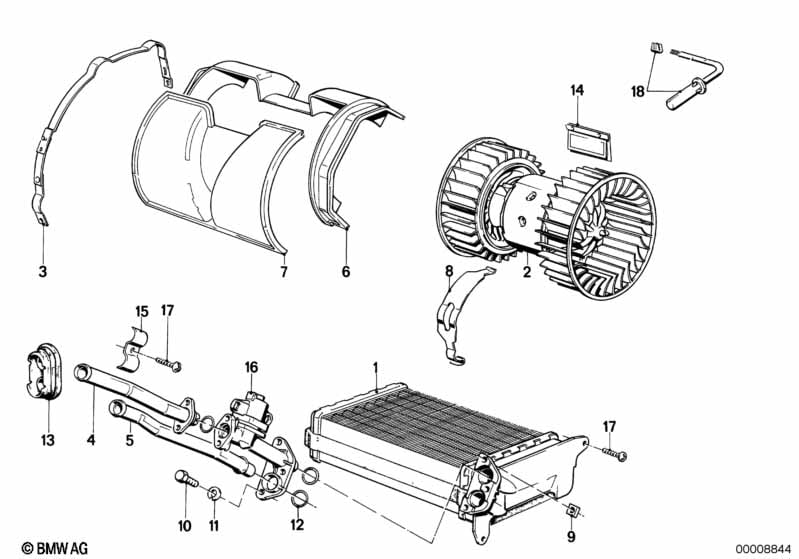 Heater radiator/blower