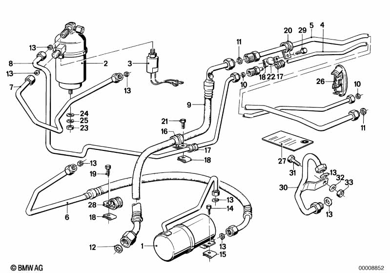 Genuine BMW 64539067595 E24 Hose Compressor-Condenser R12/R134A (Inc. 633CSi, M6 & 635CSi) | Duco Car Parts UK Car Parts
