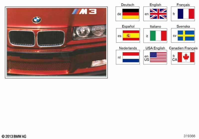 Genuine BMW 01419791257 E36 Suppl. Owner's Handbook Us-English E36, M3 (Inc. M3) | ML Performance UK Car Parts