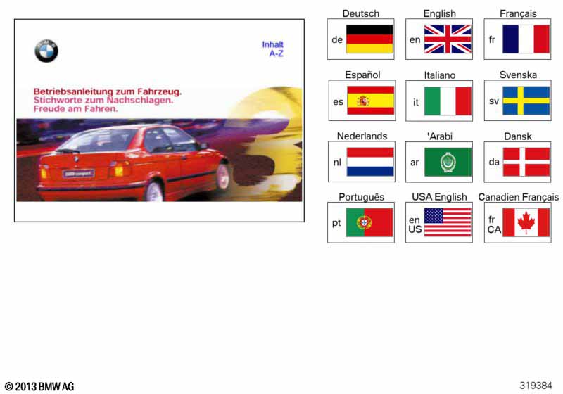 Genuine BMW 01419790427 E36 Owner'S Handbook E36/5 EN US, MJ 1998 (Inc. 318ti) | ML Performance UK Car Parts