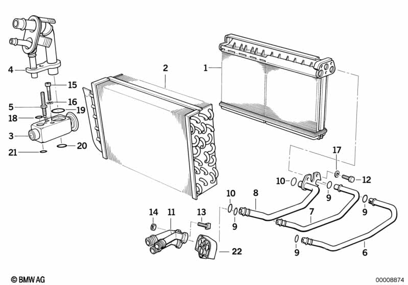 Heater radiator/evaporator/wden cable