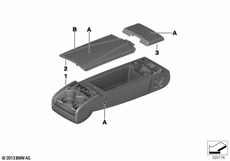 Individual armrest, rear, leather