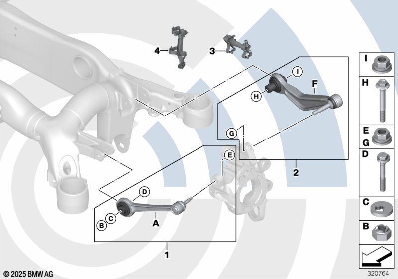 Repair kits for guide rod, wishbone