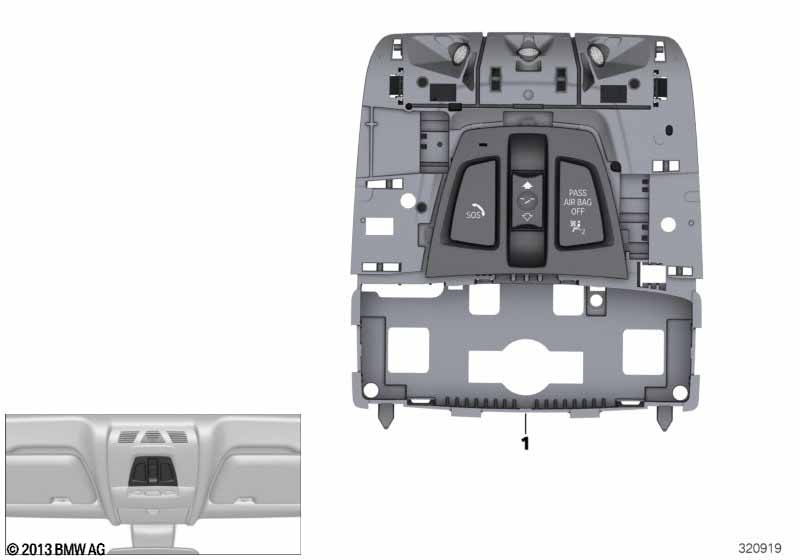 Genuine BMW 61316999350 F48 F45 F39 Headliner Control Module (Inc. 225iX, 225i & X1 18dX) | ML Performance UK Car Parts