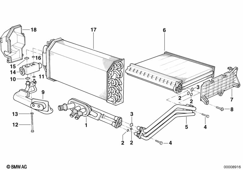 Evaporator/heater radiator air condition