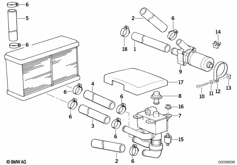 Genuine BMW 64218367782 E31 Hose F Engine Inlet And Water Valve (Inc. 840Ci) | ML Performance UK Car Parts