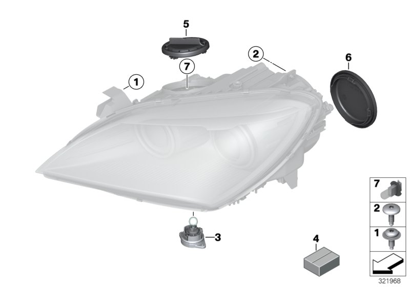 Genuine BMW 63127192573 F12 E70 Cover High Beam/Daytime Running Lights (Inc. 650iX 4.4) | ML Performance EU Car Parts