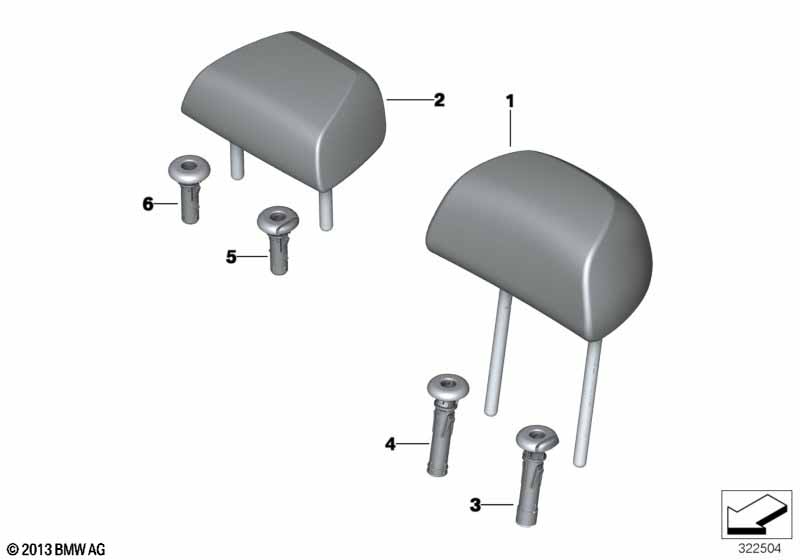Genuine BMW 52207290631 F15 F16 Guide, Head Restraint, Center ELFENBEINWEISS (Inc. X5) | ML Performance EU Car Parts