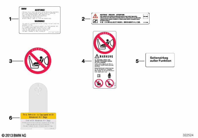 Instruction notice, Airbag
