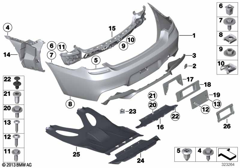 Genuine BMW 51128052677 Cover, Bumper, Rear Primed M (Inc. M6) | ML Performance EU Car Parts