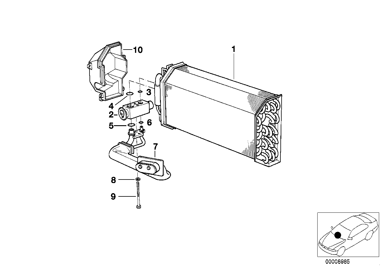 Genuine BMW 64118363782 E39 Automatic Air Conditioning Evaporator (Inc. 525td, 540iP & 528i) | ML Performance UK Car Parts